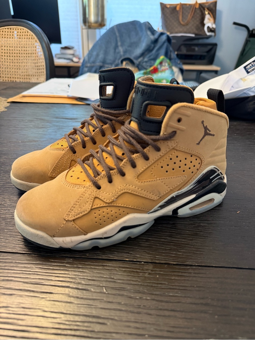 Jordan Kids Brown Flax Wheat Tan MVP Sneakers